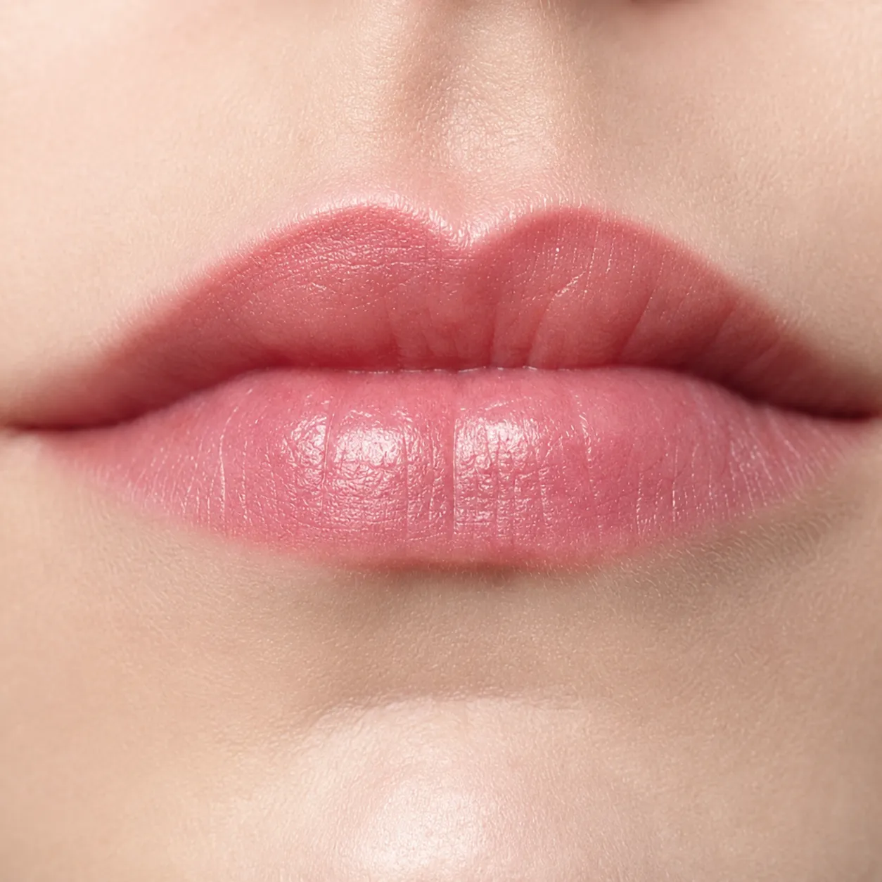 Soft lip blush close-up result